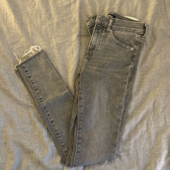 Express High Rise Skinny Distressed Jeans - Picture 1 of 4